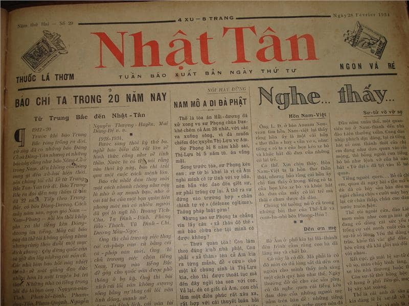 Vietnamese newspaper, showing how it's written