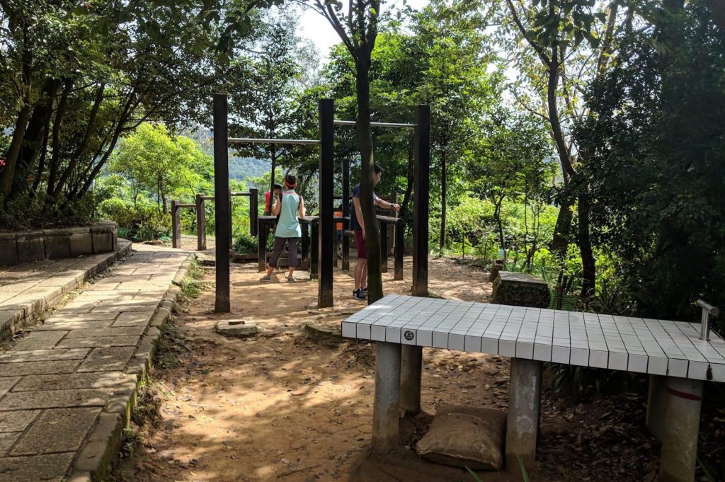 It's hard to exercise and stay fit while travelling.  Outdoor exercise parks like this one in Taiwan help.
