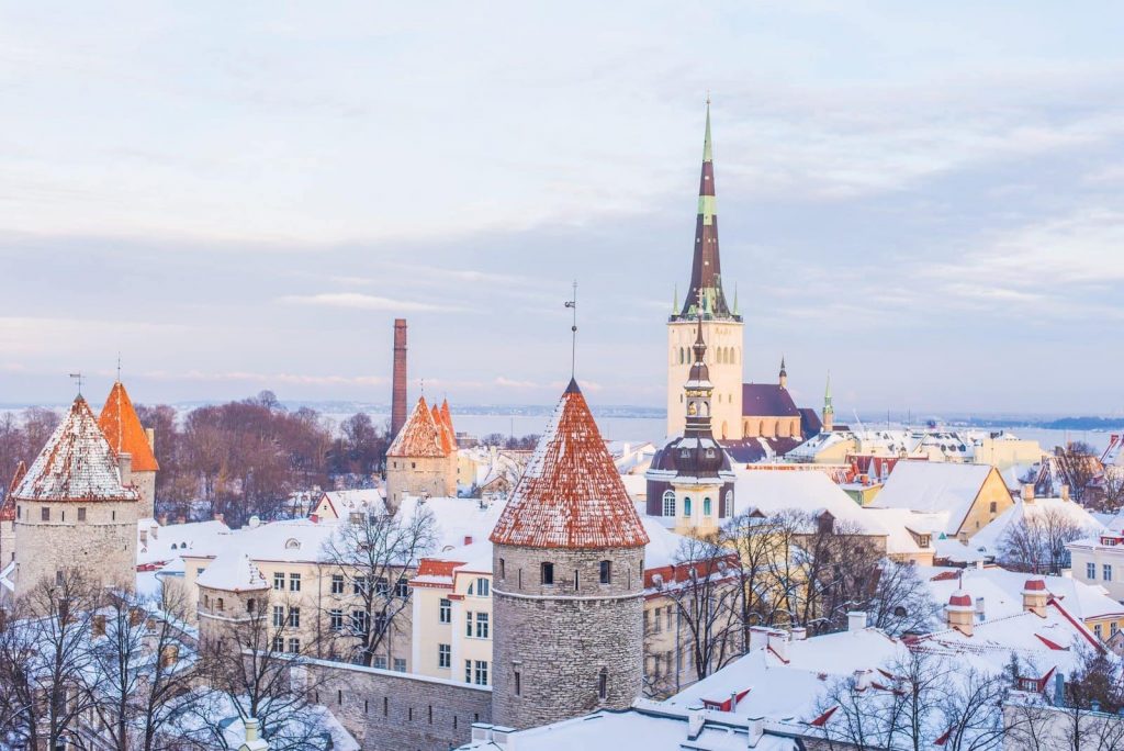 Life in Estonia is beautiful. This is Tallinn, covered by snow in the winter.
