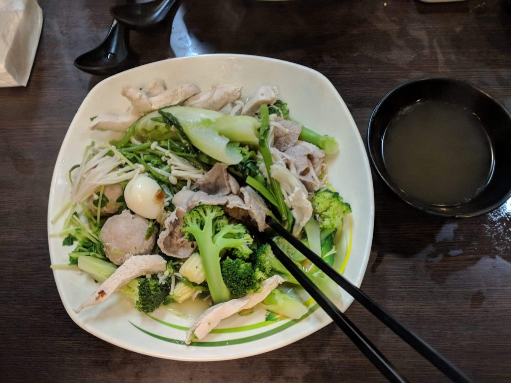 Eating Healthy in Taiwan - steamed chicken and broccoli