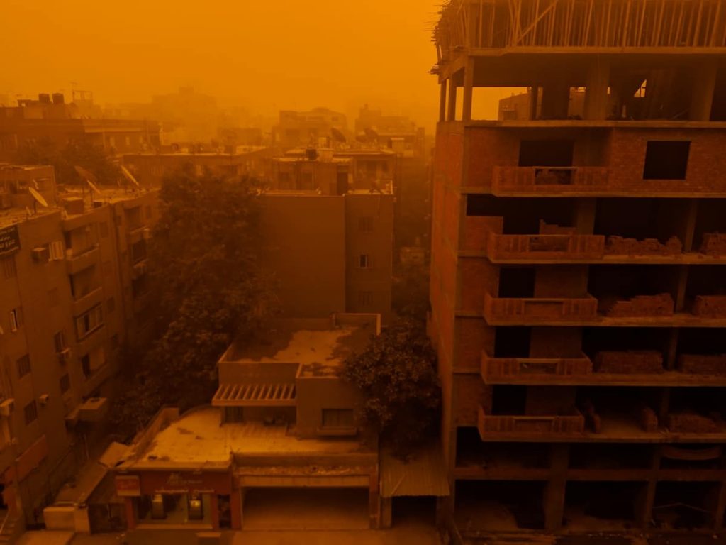 sandstorm in cairo, january 2019. An inevitable part of living in Egypt.