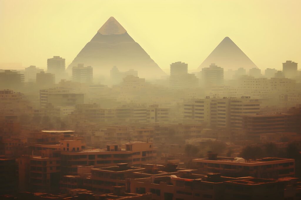 living in cairo egypt pyramids above cairo larger