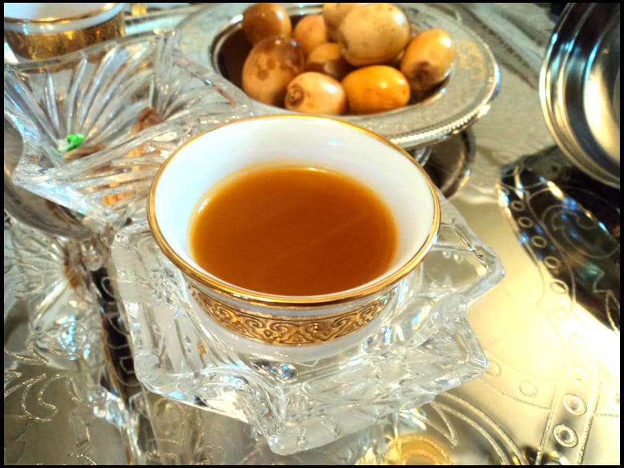 Peninsular or Saudi Arabic Coffee, served with dates