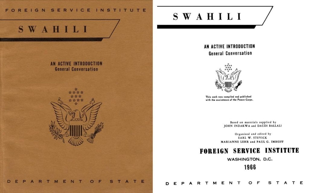 Free Swahili textobok from the Department of State. How American Spies learn languages: the free FSI language series