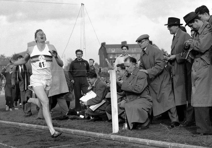 Roger Bannister, the first person to ever break the 4 minute mile. How fast should you be able to run a mile?