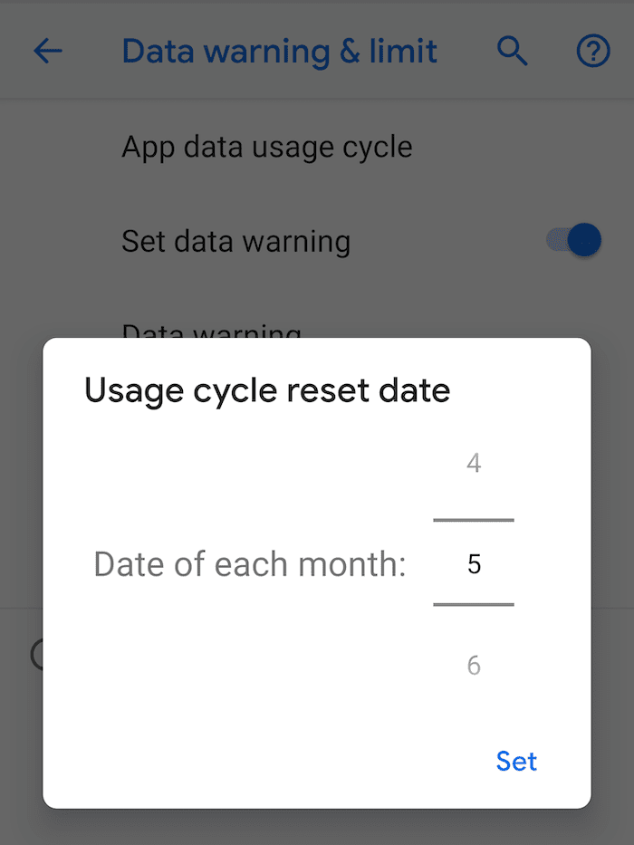Reset the cycle so you know when your week or month of data is up, to save data usage while roaming