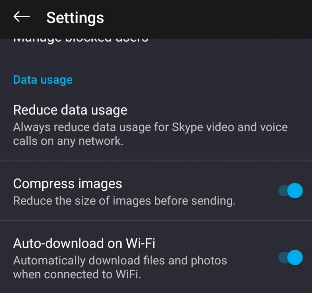 Save cellular data while travelling on Skype with low data