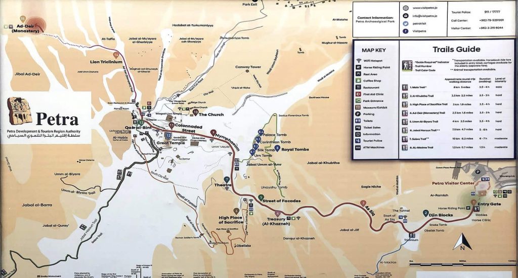 ancient city of petra map