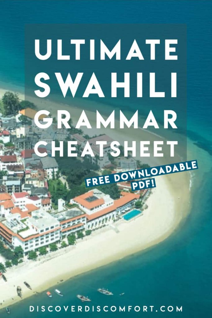 This is a Swahili Grammar “cheat sheet”, a brief summary of one of the hardest parts of Swahili (noun classes) and how to use them in building sentences. We've managed to condense all of this information into an easy to read one page downloadable cheatsheet.