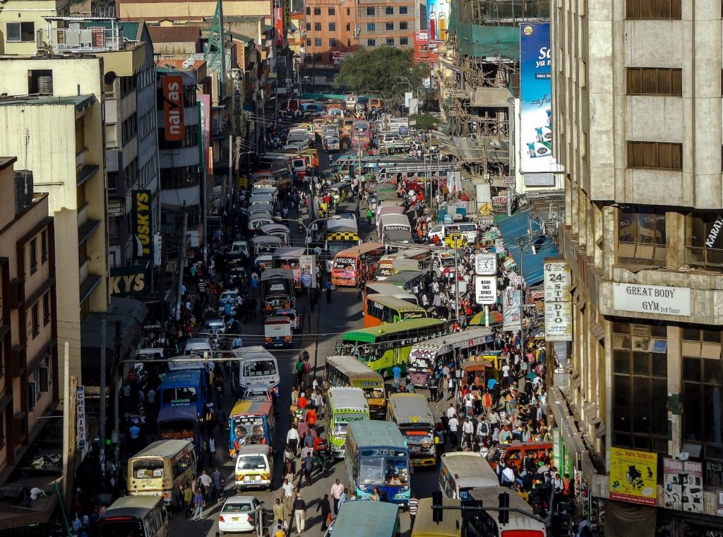 Nairobi's traffic. Not  the best place to learn swahili