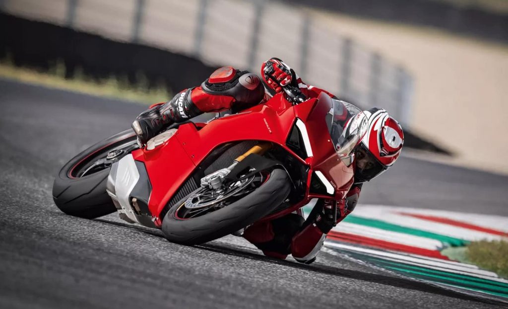 Man commuting on a Ducati Panigale V4
