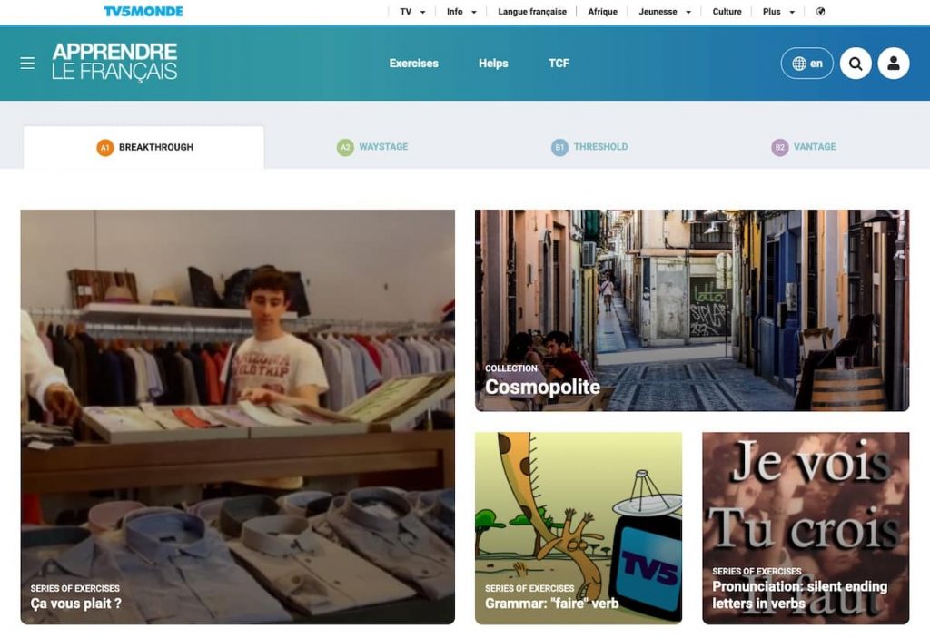 TV5Monde's online french course, a really great french learning resources