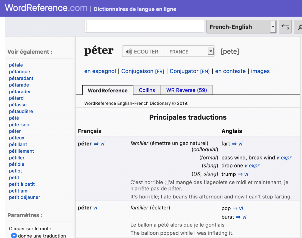 word reference french