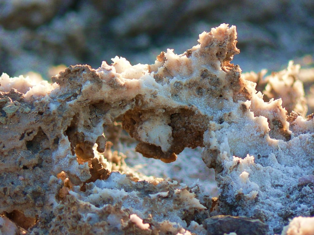 The salt crystal formations at Death Valley Devil's Golf Course