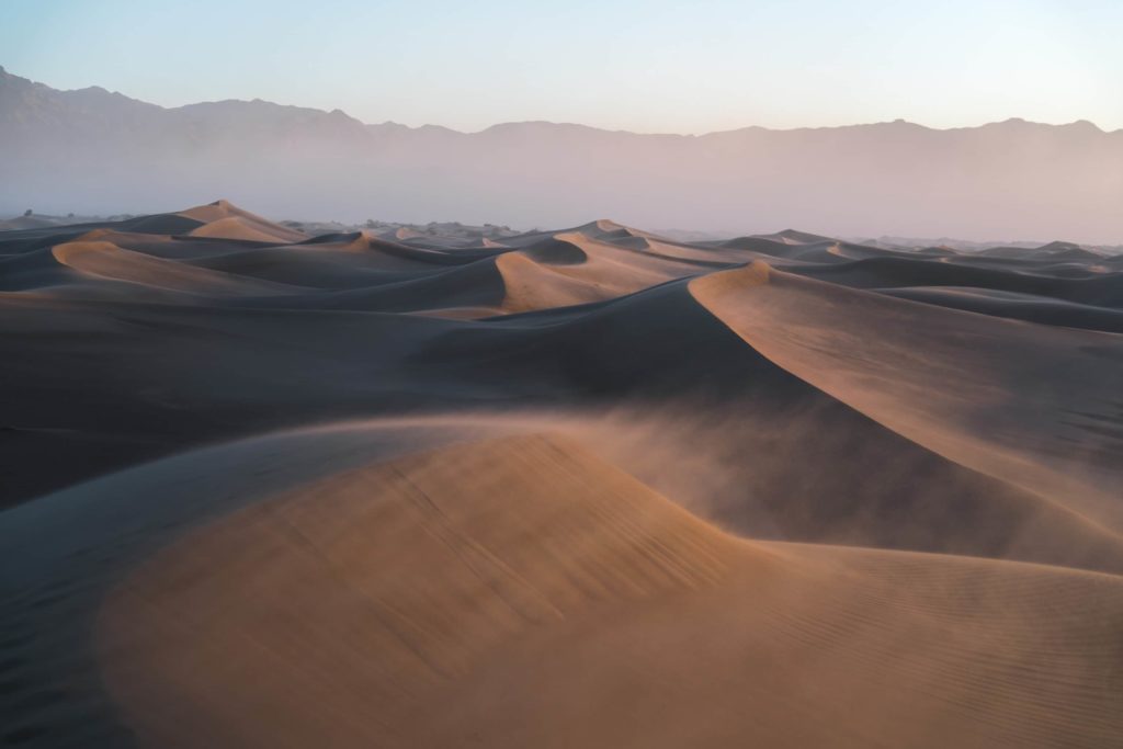 Mesquite Flat Sand Dunes Death Valley Desert at Sunrise