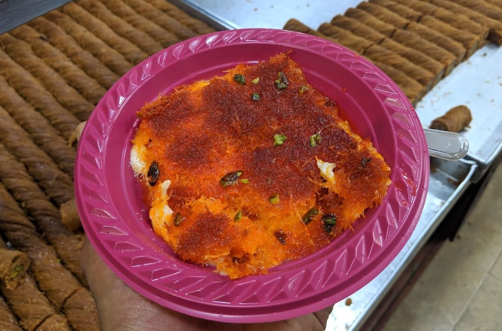 Konafeh (an Arabic sweet) in Tel Aviv, Israel