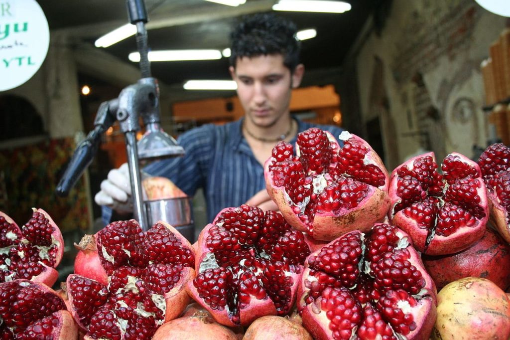 Pomegranate juice from Jaffa Market in Tel Aviv