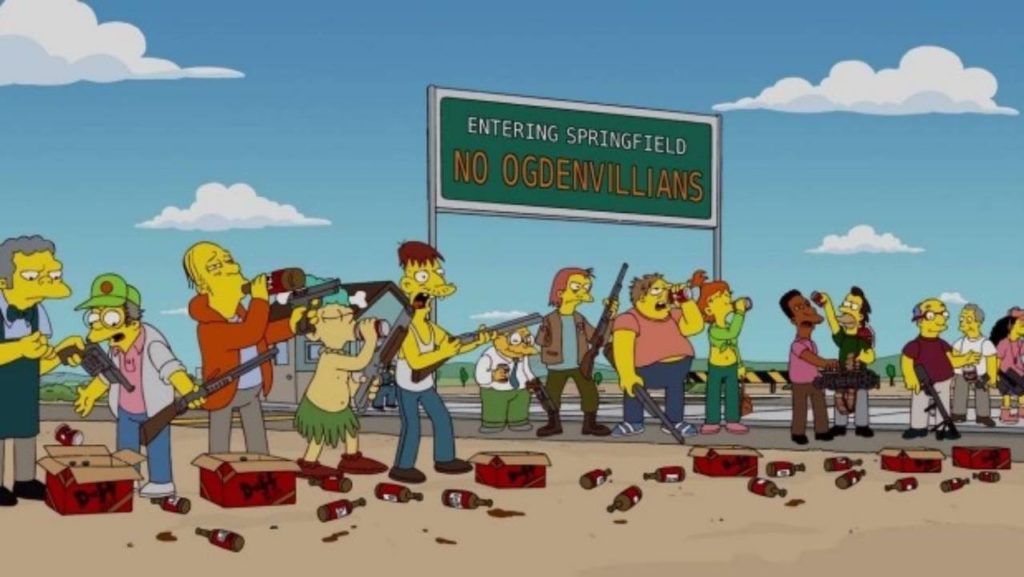 Xenophobia in The Simpsons against ogdenvillians