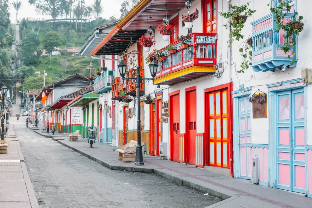 Calle Real colorful houses doors salento colombia