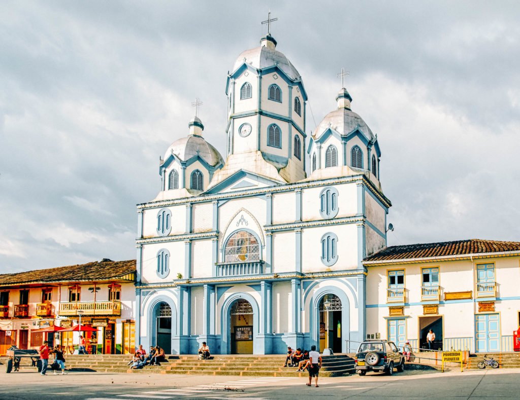 Filandia Church Maria Inmaculada blue and white Church 