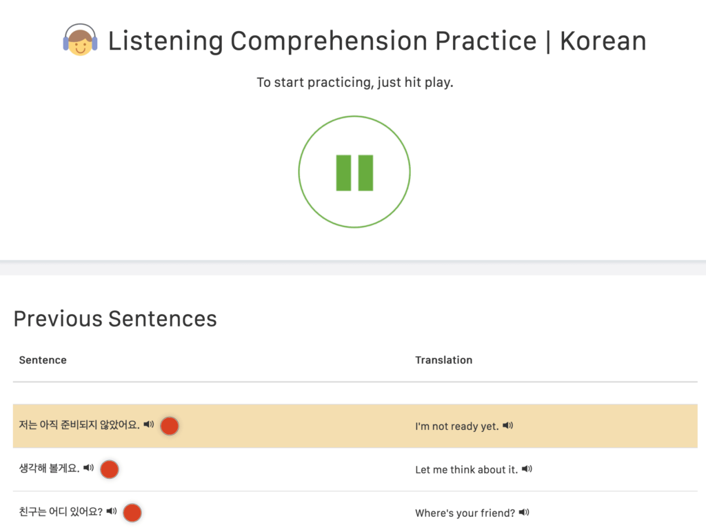Pimsleur-like Listening Comprehension mode in Speechling