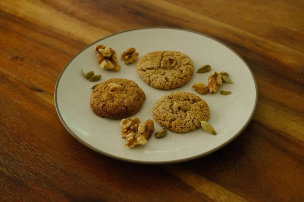 persian walnut cookies on a plate