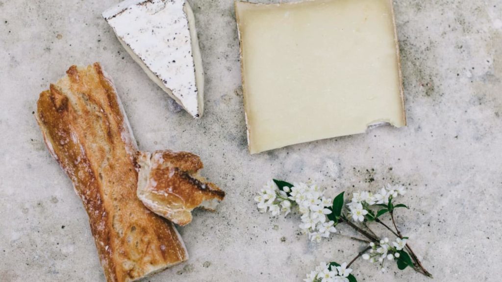 Thank you in French for these cheeses and bread!