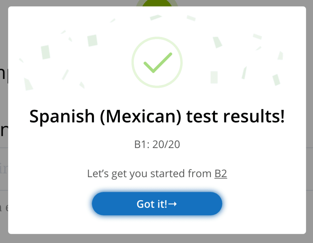 Glossika spanish review placement test getting to B2