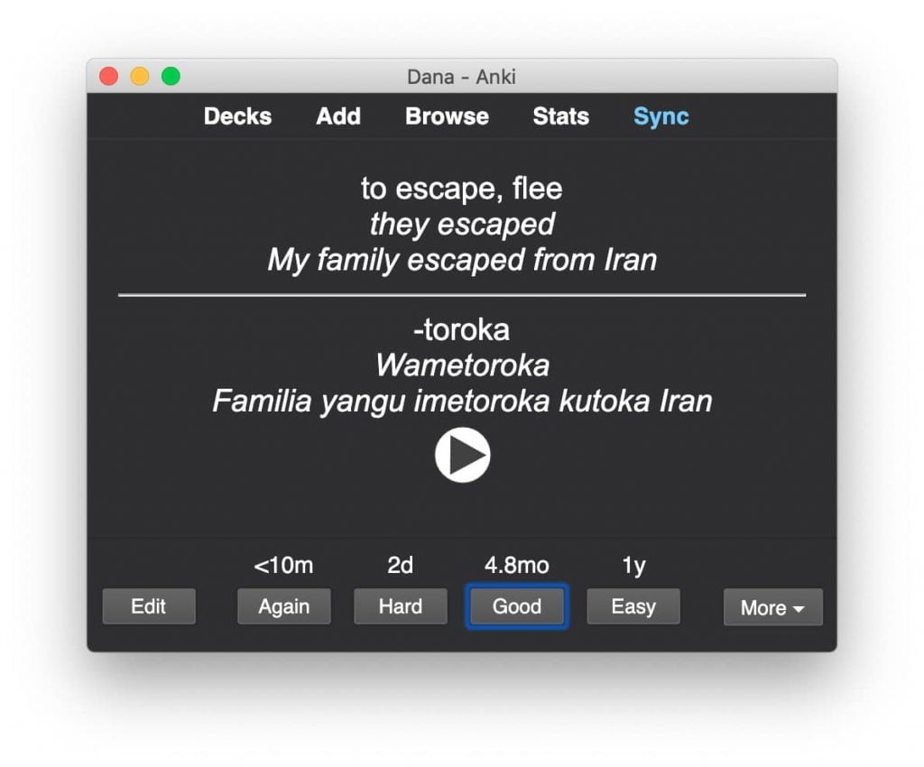 Swahili anki flashcard - for learning swahili quickly