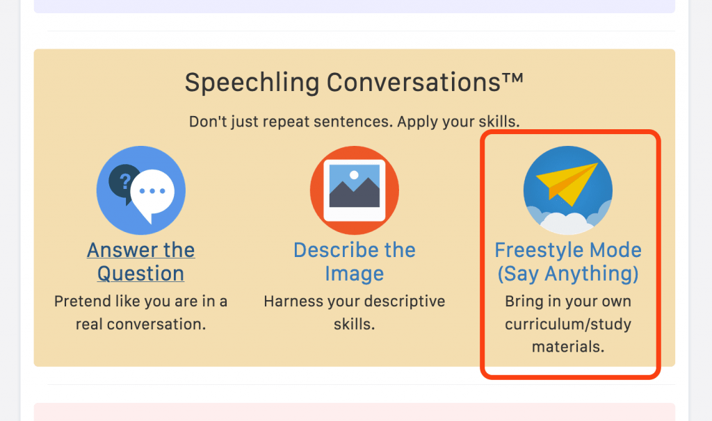 Speechling freestyle mode to correct sentences