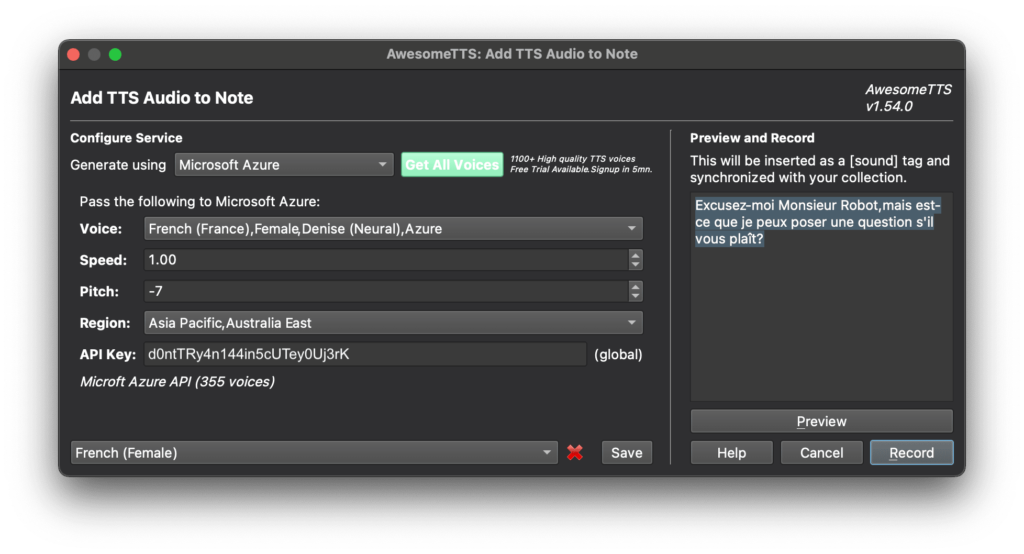 awesometts anki configuration example