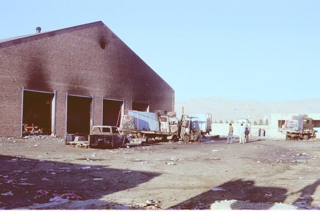 Looted Baha'i-owned timber factory during time of Iranian revolution