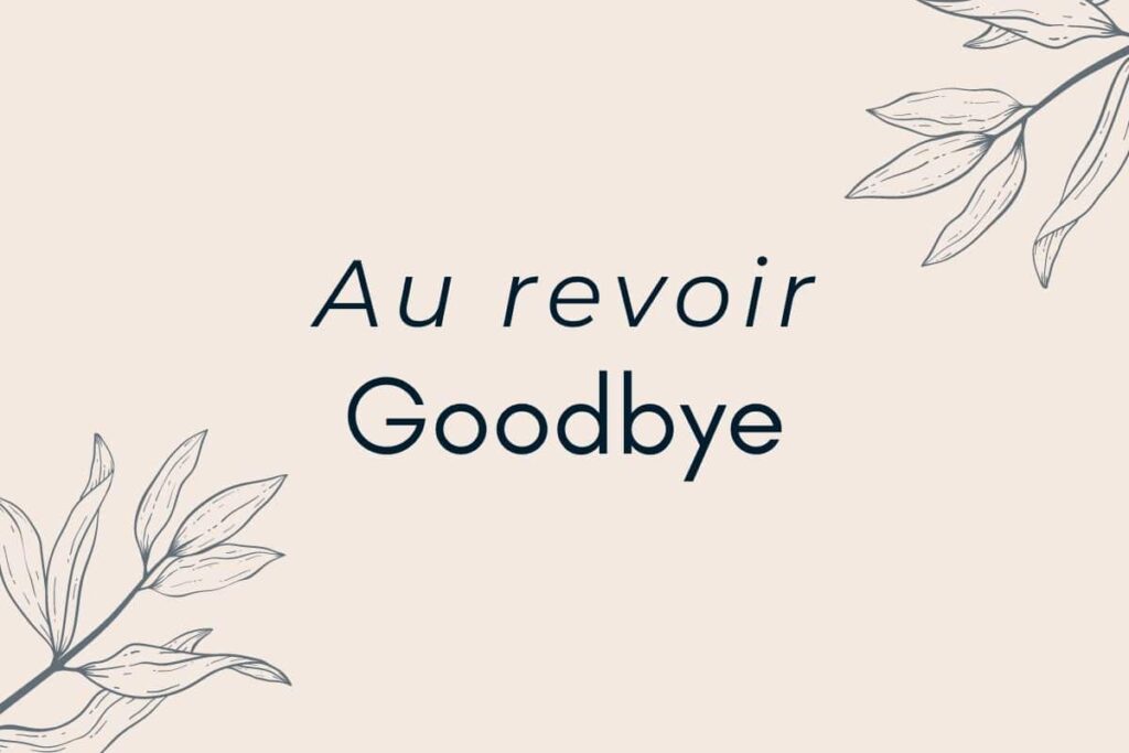 How To Say Au Revoir In English