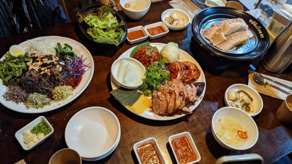 Eating food in Korea