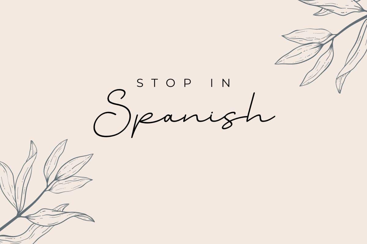 Stop in Spanish: 9 different ways to say Stop