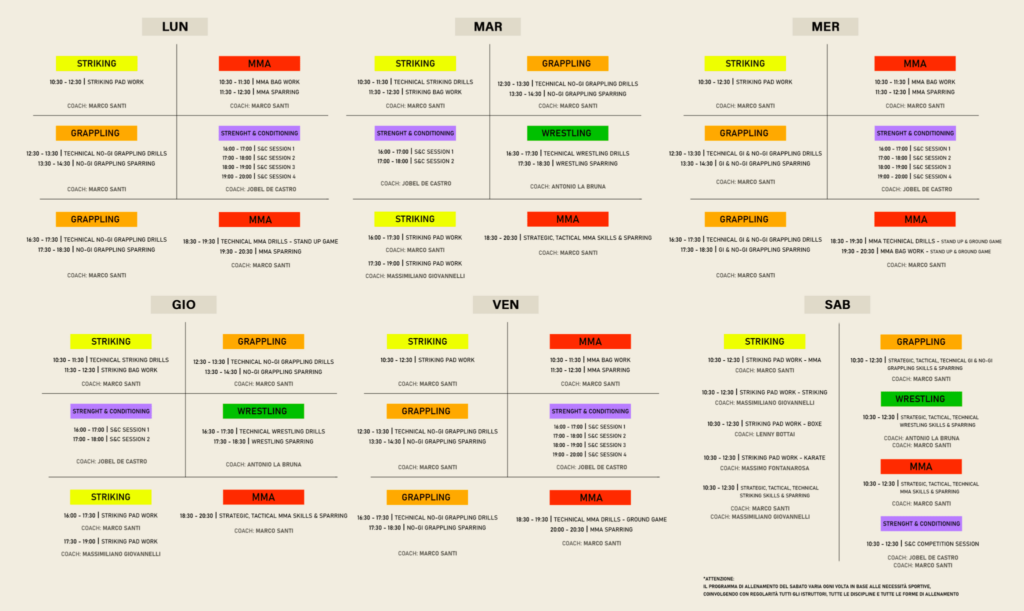 Dog Eat Dog MMA timetable