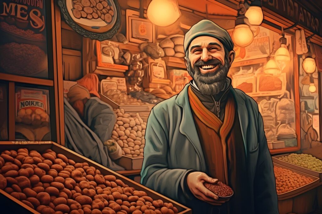 Turkish nut seller for Turkish Consonant Harmony article