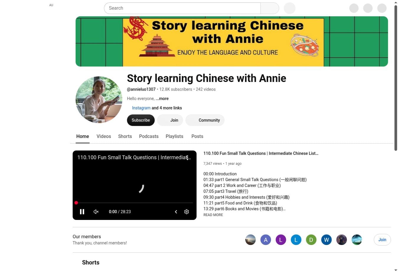 My Favourite YouTube Channels for Comprehensible Mandarin Chinese 7 Story Learning Chinese with Annie YouTube channel